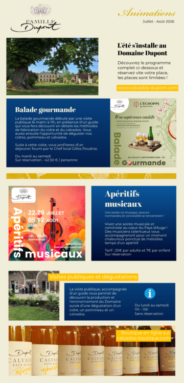 Animations Domaine Dupont été 2026